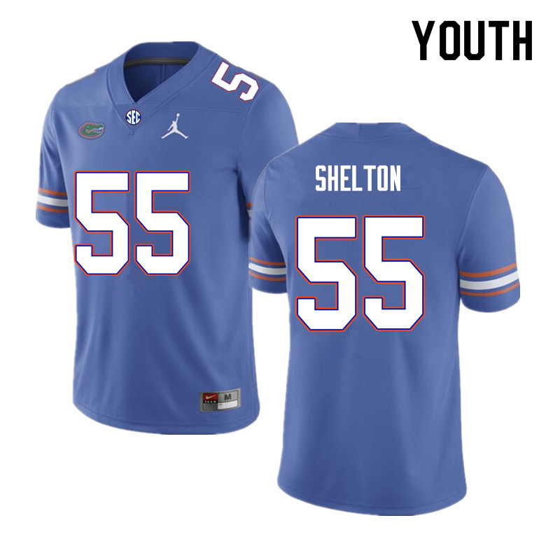 Youth #55 Antonio Shelton Florida Gators College Football Jerseys Sale-Royal